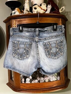 Big Star Y2K Whipped Stitch Maddie Mid Rise Fit Denim Jean Shorts Size 31